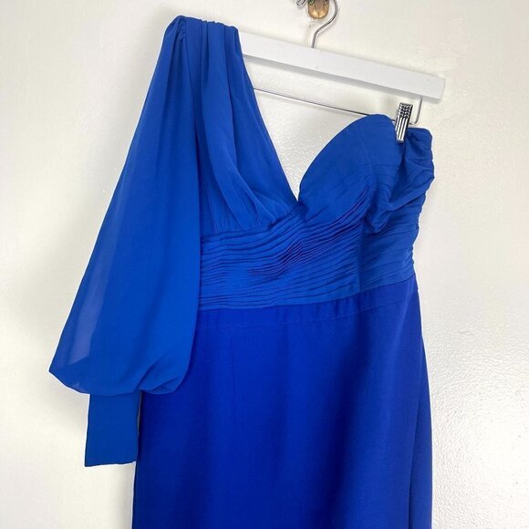ELLE ZEITOUNE Charles One Shoulder Gown in Blue Size Large - Picture 7 of 14